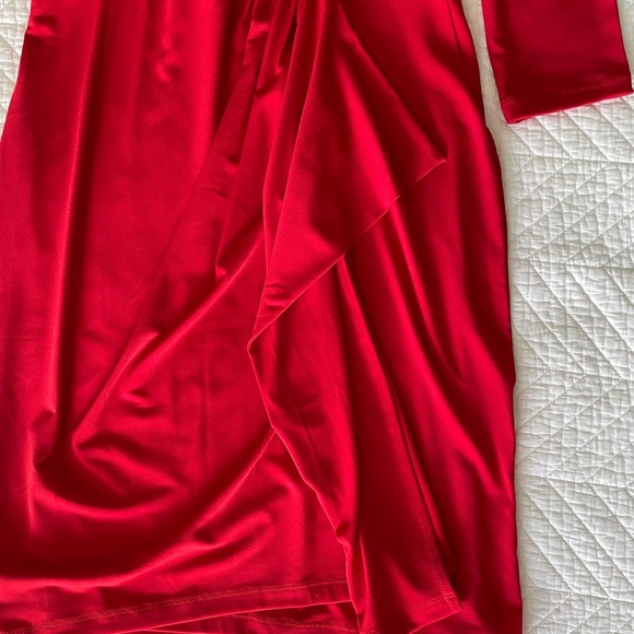 Charter Club Red Faux-Wrap Dress with Gold Hardware Detail - Picture 4 of 4